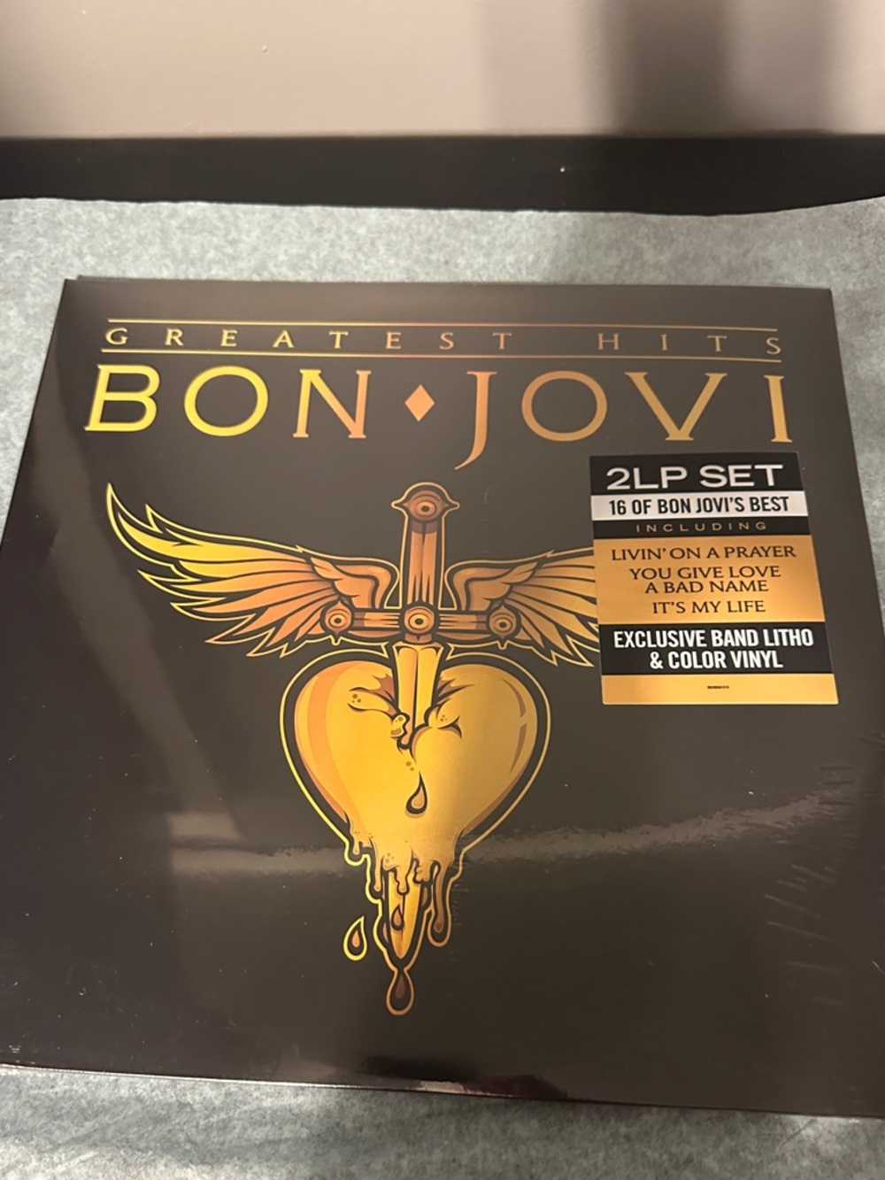 Bon Jovi Greatest Hits 2LP Color Vinyl Set w/ Band Litho Sealed